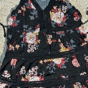 Maurices Black and Pink Floral Top